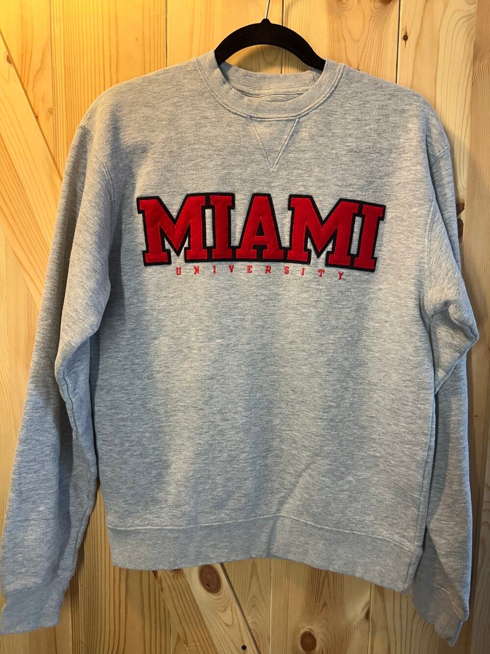 Vtg 90s Miami University Ohio Crewneck Sweatshirt Big Cotton Grey Small